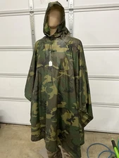Genuine USGI US Army Wet Weather Poncho Woodland Camo