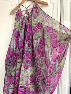 Mara Hoffman rosa Farben Cover Up Neckholder Frontschlitz Strandkleid One Size