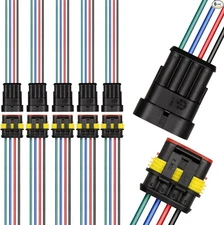 4 Pin Connector(6 kit), 18 AWG Electrical Connectors, Waterproof Wire Connectors