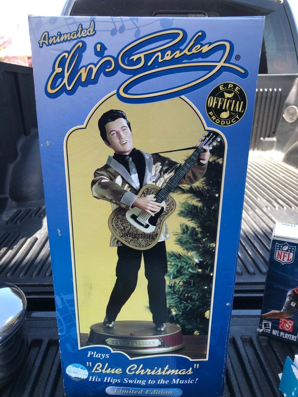 ELVIS PRESLEY ANIMATED BLUE CHRISTMAS FIGURE BLUE CHRISTMAS HIPS SWING See Video