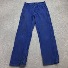 VINTAGE French Trousers Adult 28x29 Blue Workwear Chore Distressed Utility Men