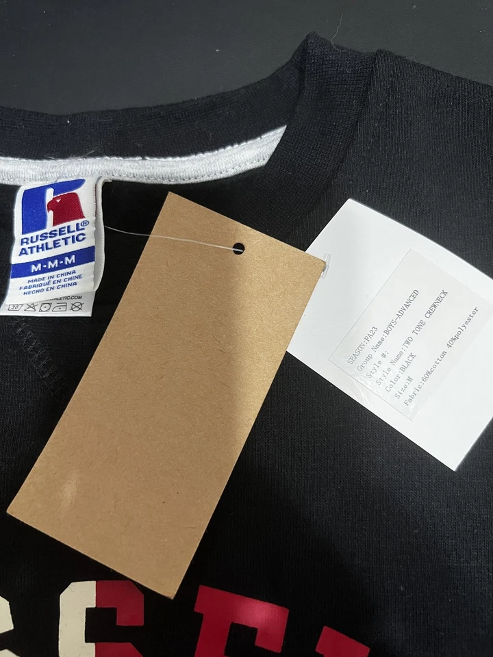 Russell Athletic Sweatshirt Boys Medium Crewneck Pullover Football Two Tone - Image 2 of 4