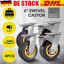 4er Set 150mm Schwerlastrollen 1000KG Lenkrollen Transportrollen M&ouml;belrollen DHL