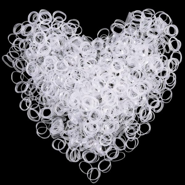 1000 StüCk Haargummis, Elastische Haargummis, Mini Transparent Haargummi, Haargu-image