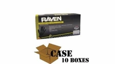 SAS Safety Raven 6 mil Black Nitrile Gloves X-LARGE 10 boxes (100 gloves/box)