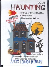 Miniature Haunted House or Welding Lighting Kit 5mm Battery Op for Dollhouse