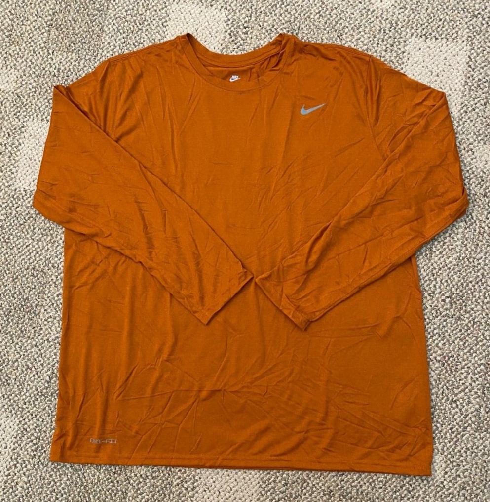 Nike Mens Dri-Fit Legend LS Small Training Shirt Orange 727980 802