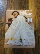 Baby Afghans To Knit and Crochet Leisure Arts Leaflet 64 VTG 1976 4 Designs 