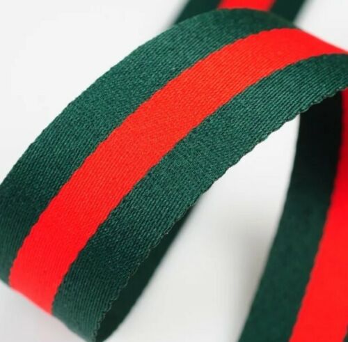 40mm Fashion Designer Inspired Grosgrain Ribbon Red Green Quality Spandex Trim - Picture 1 of 9