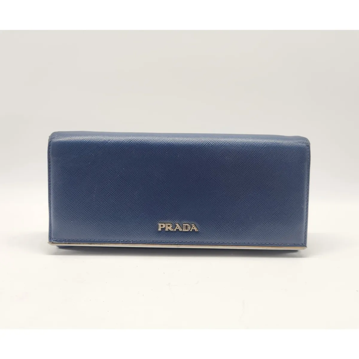 PRADA Saffiano Metal Bluette Wallet 460PRAXFE
