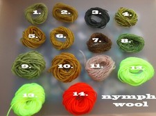 WOOL FOR FLY TYING BY RYAN HOUSTON VARIOUS SHADES MAYFLY, RHYACOPHILA , 477 SUB