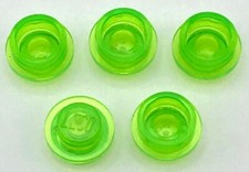 Lego 5 New Trans-Bright Green Plates Round 1 x 1 Straight Side Pieces