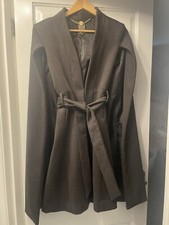 Biba Cape Coat Khaki Green/grey Size 10