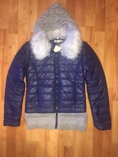 Hooded Women Jacket Blue Fall/spring Season Sizexs-s