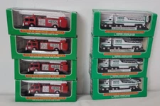 1999 Hess Miniature Fire Truck & 2001 Miniature Hess Racer Transport 8 Pcs READ
