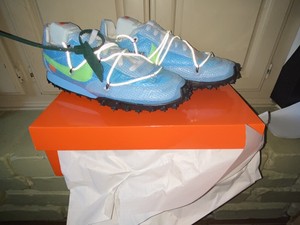 Nike X Off White Waffle Racer Vivid Sky Blue Black Green 11 5 W 10 Mens Ebay
