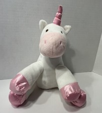 Kellytoy KellyBaby White/Pink Unicorn Rattle Super Soft Plush Stuffed Animal 11