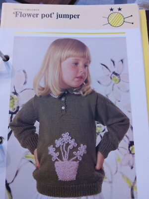 strickanleitung blumentopf pullover kleinkind