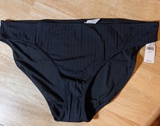 XL Aerie Women's Ribbed Bikini Bottoms In Black BNWTS 24.95