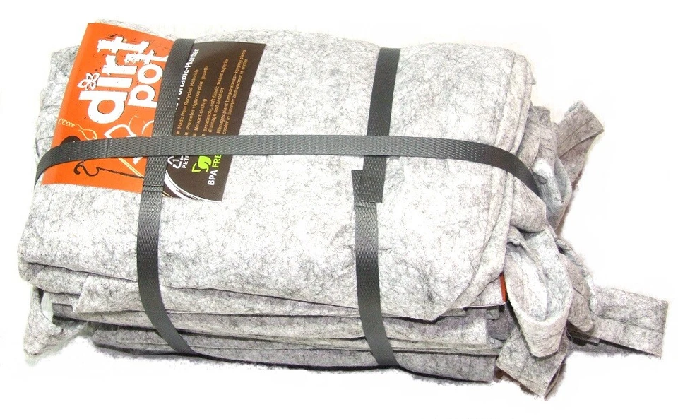 Hydrofarm Dirt Pot Reusable Planter, 7-Gallon Grey w/Handles, HGDB7H Ten Pack - Image 3 of 3