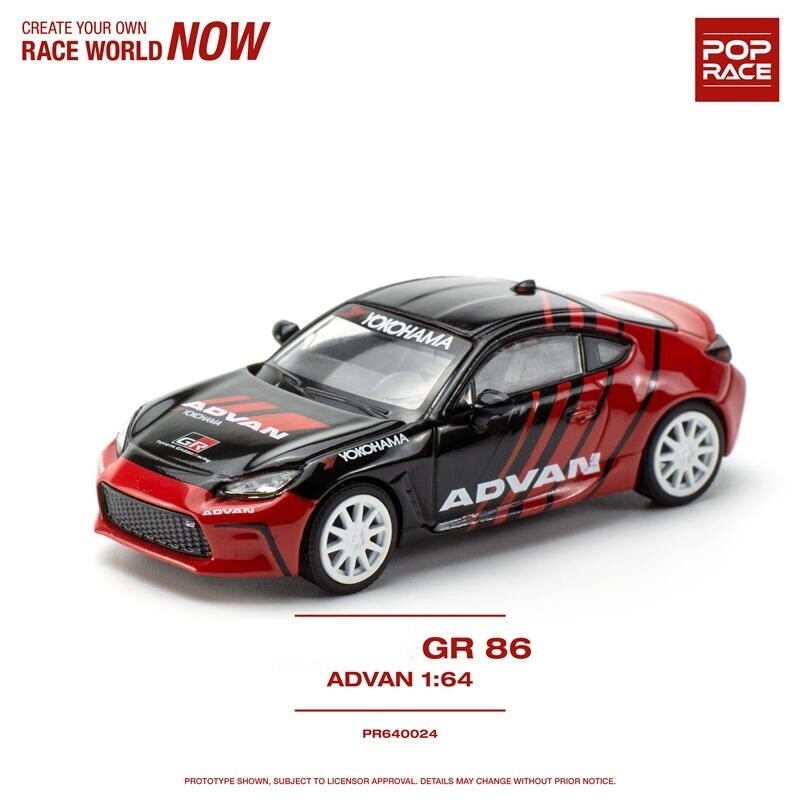 POPRACE 1:64 GR 86 ADVAN Diecast Model Car
