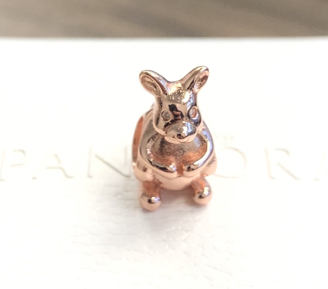 Pandora Rose Gold, Sweet Kangaroo, Clear CZ, Charm #788482C01 +