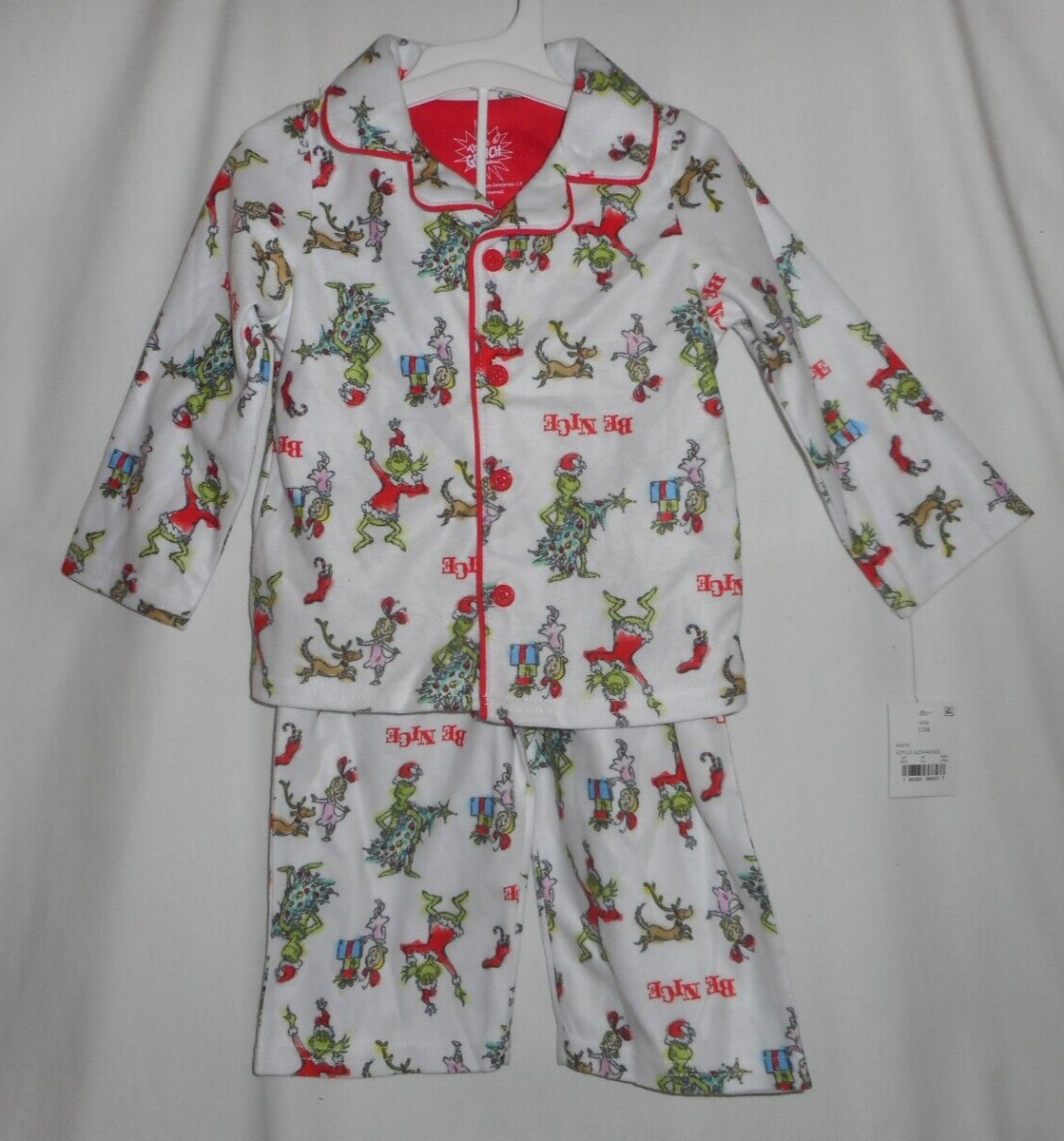 DR. SEUSS THE GRINCH WHO STOLE CHRISTMAS KIDS 2 PIECE PAJAMA'S 12 ...
