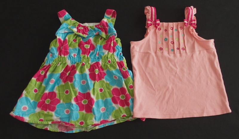Gymboree 6 Girls Tank Top LOT floral fall spring summer pink blue green vtg