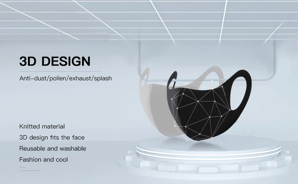 2Ps Face Masks Men Women Mask Unisex Kid Cover Clothing Reusable Washable Cloth - Image 4 of 4