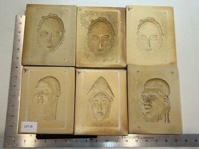 Tribal African Faces Masks Paper Casting Molds, air clay and paper clay mold #26