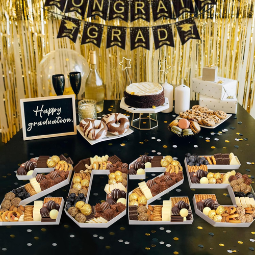 Graduation Decorations 2025 - Centerpieces & 10" Serving Paper Tray - Picture 5 of 15