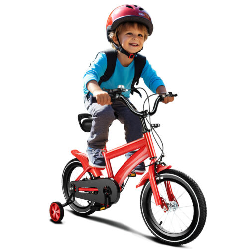 rower dziecięcy chłopięcy 14" dziewczęcy rower rower rower z kołami podporowymi od 3-6 lat - Zdjęcie 1 z 11