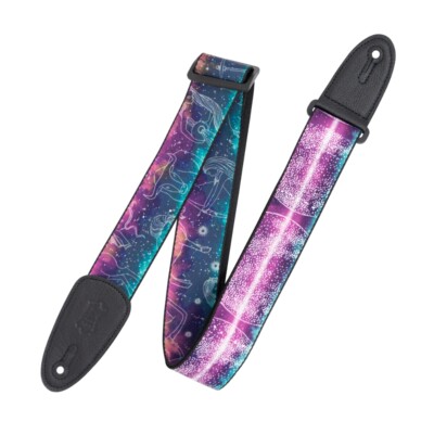 Levy's 2'' Cosmic Print Poly Guitar Strap - Black Leather Ends