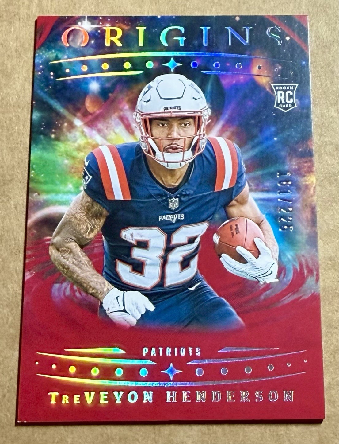 Treveyon Henderson 2025 Panini Origins RED /225 New England Patriots RC #105