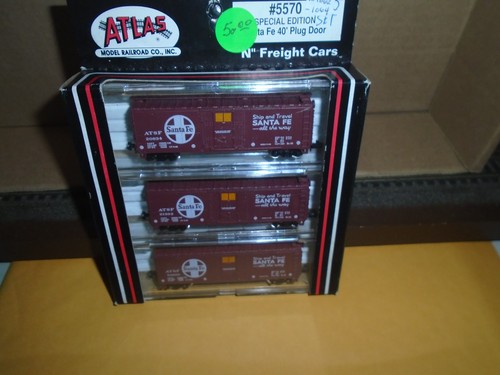 ATLAS #5570 SPECIAL EDITION 3 PACK 40' PLUG DOOR BOXCAR - SANTA FE N | Zustand: Used