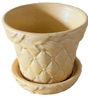 VINTAGE McCOY POTTERY QUILTED DIAMOND LEAF PLANTER