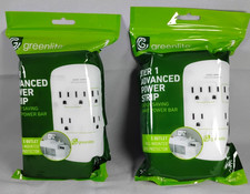Greenlite 5 Outlet Tier 1 Advanced Power Strip Wall Mt Surge Protector Lot of 2