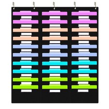 Hanging File Folder Organizer 30 Pockets And 5 Over The Door Hanger Wall Mount