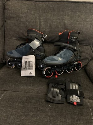 Rollerblade Zetrablade Men's Inline Skates Black/Blue with Wrist Guards & Manual