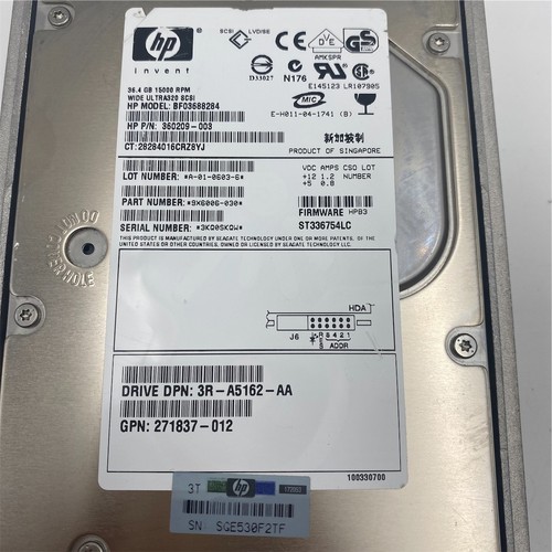 HP 286776-B22 289241-001 36GB 15K Ultra 320 SCSI HARD DRIVE - Foto 10