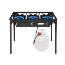 Goplus Outdoor Camping Stove, 3 Burner Propane Gas Cooker w/Detachable Legs &...