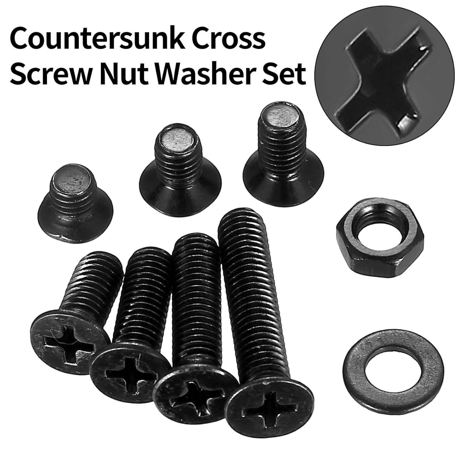 330 Pcs M5 Screws and Nuts Set, M5 Countersunk Bolts and Nuts Assortment, Black