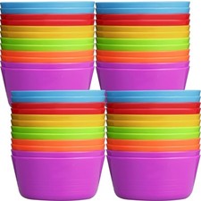 24 Pcs Kids Plastic Bowls 10 oz Cereal Snack Microwave Dishwasher Safe Toddler