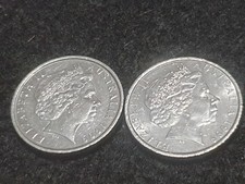 AUSTRALIAN 1999 10 CENT COIN  10c LARGE & SMALL HEAD PAIR 2 COINS SCARCE RARE