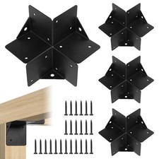 Rasugarlary Pergola Bracket Kit 4''x4'', 4pcs 3-Way Right Angle Corner Bracke...
