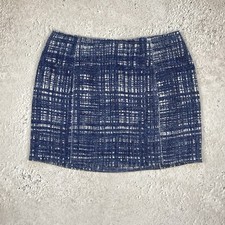 Prada Runway Women Blue Lightweight Tweed Skirt Size It 46 USA 10