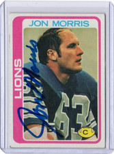 JON MORRIS NFL Lions 1978 Topps Auto Autographed Signed #284 Card