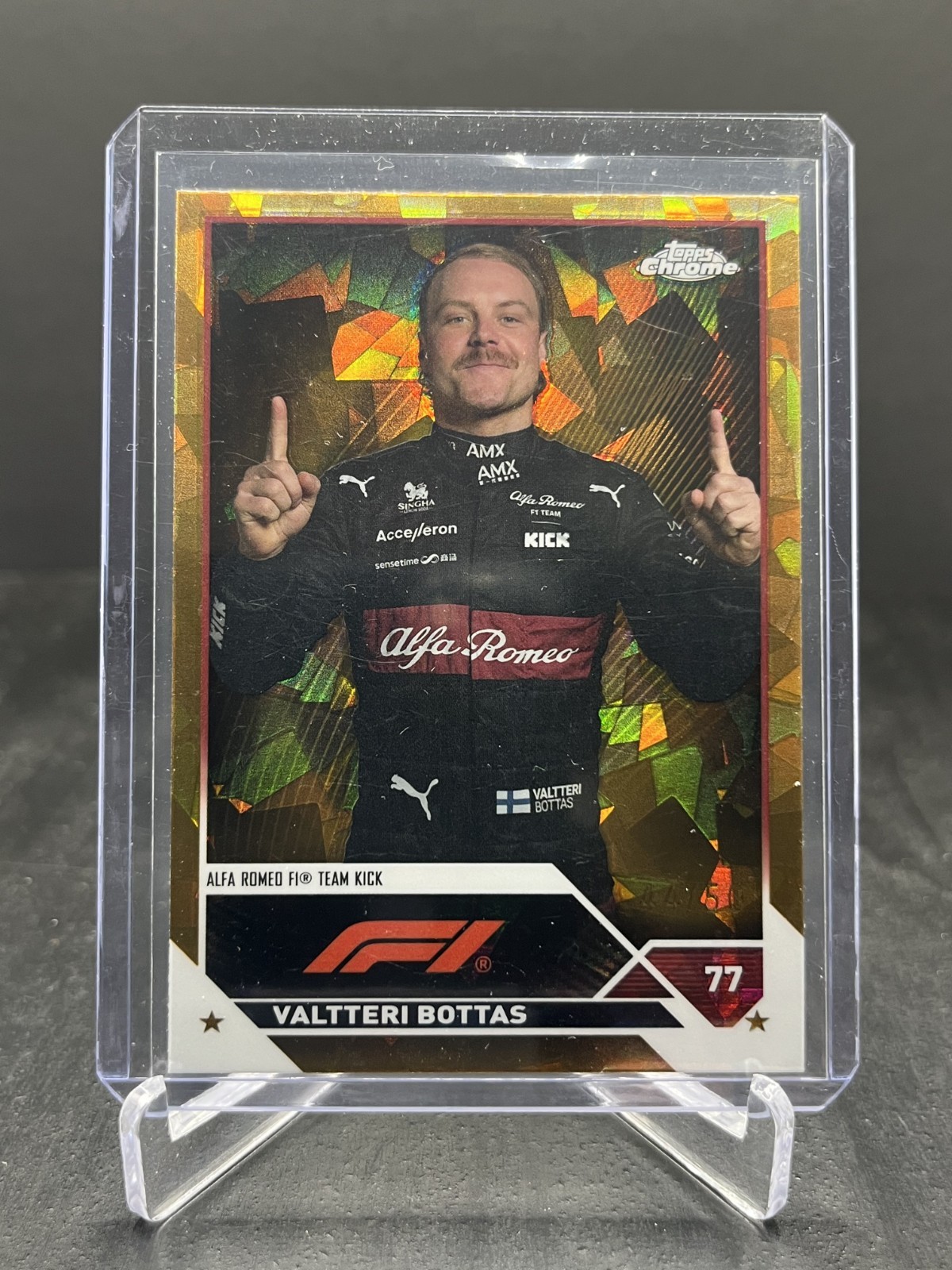 2023 Topps Chrome Sapphire Formula 1 F1 Valtteri Bottas Portrait Gold 44/50 #36