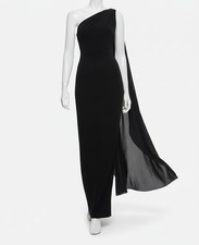 Alice + Olivia Women's Black Anja One Shoulder Dress Size 8