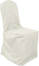 10 Pack Ivory Banquet Chair Covers - Stain Resistant Polyester